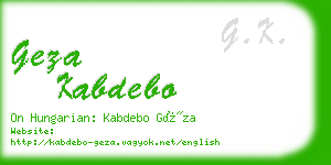 geza kabdebo business card